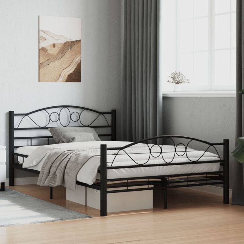 foto del prodotto letto moderno in metallo nero letto stile classico varie dimensioni dimensioni 120x200 cm