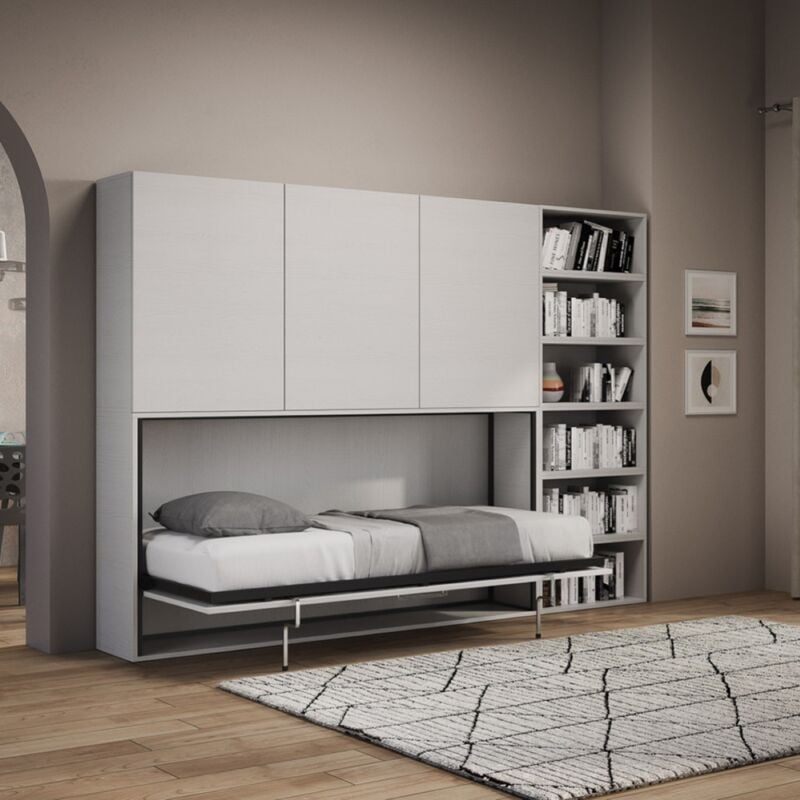 foto del prodotto letto nabor singolo a scomparsa bianco frassino composizione g