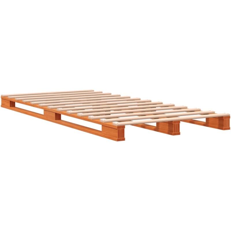foto del prodotto letto pallet marrone cera 90x200 cm in legno massello di pino vidaxl