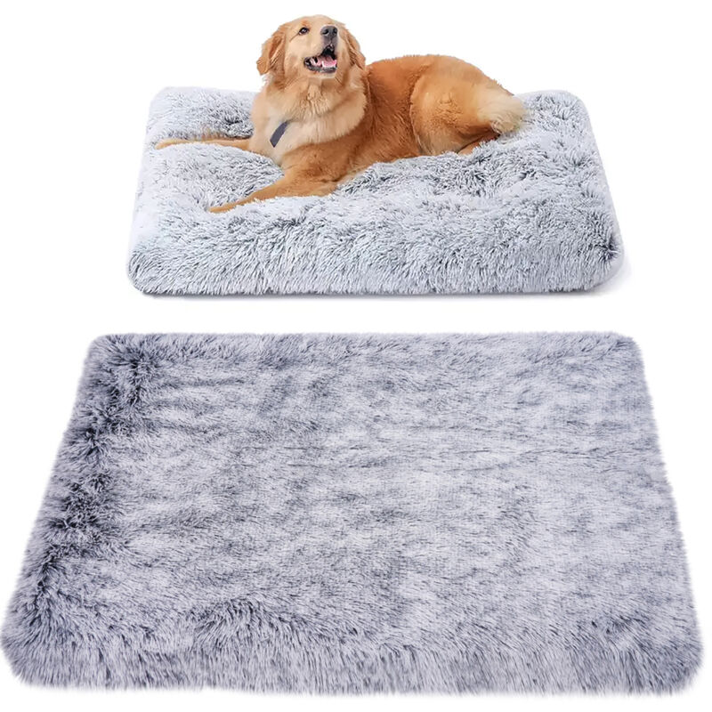 foto del prodotto letto peluche rettangolare box per cane gatto cuscino lettino 120x80