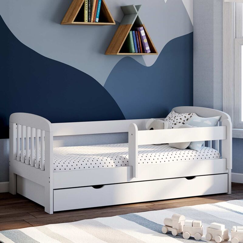 foto del prodotto letto per bambini 80 x 160 cm lilia 1 cassetto contenitore con base e sponde