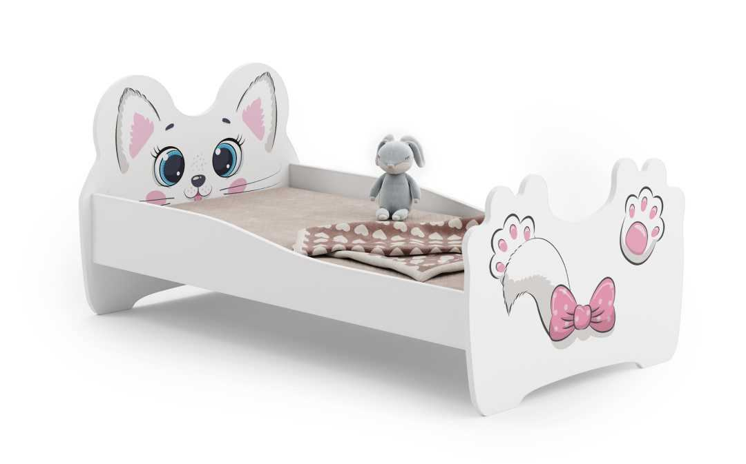foto del prodotto letto per bambini animals 140x70 con materasso - gatto rosa