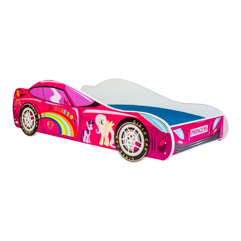 foto del prodotto letto per bambini auto rosa 140x70