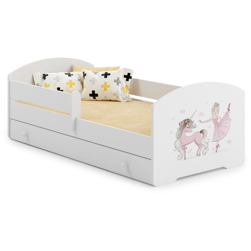 foto del prodotto letto per bambini con cassetto 160x80 con sponda e materasso