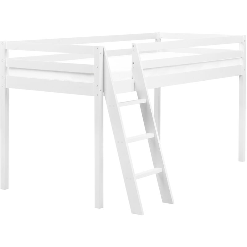 foto del prodotto letto per bambini in legno di pino eu 90 x 200 cm con rete a doghe bianco ascoux