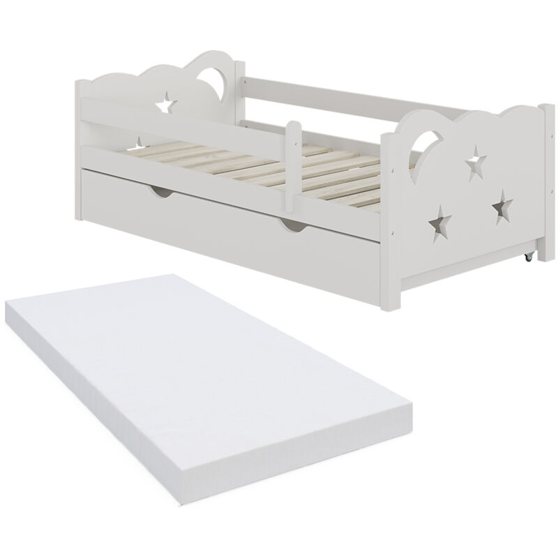 foto del prodotto letto per bambini jessica, bianco, 70x140 cm con cassetto e materasso, vitalispa