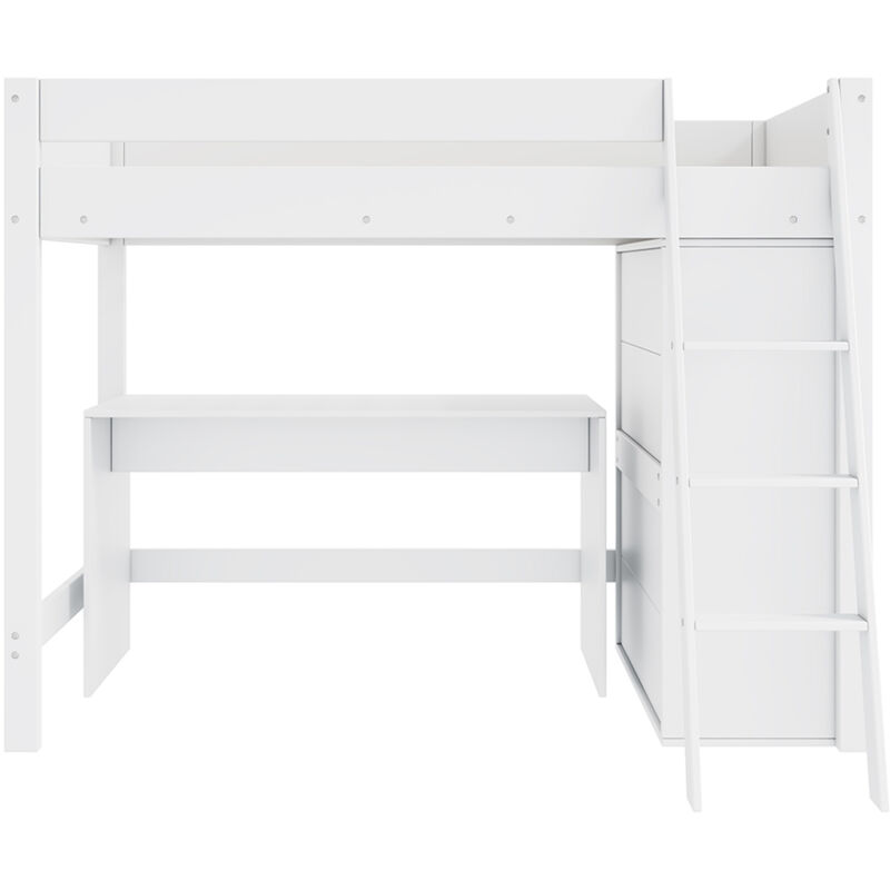 foto del prodotto letto per bambini, letto multifunzionale per bambini, con scala, scrivania, armadio, liberamente combinabile, senza materasso, legno massiccio,