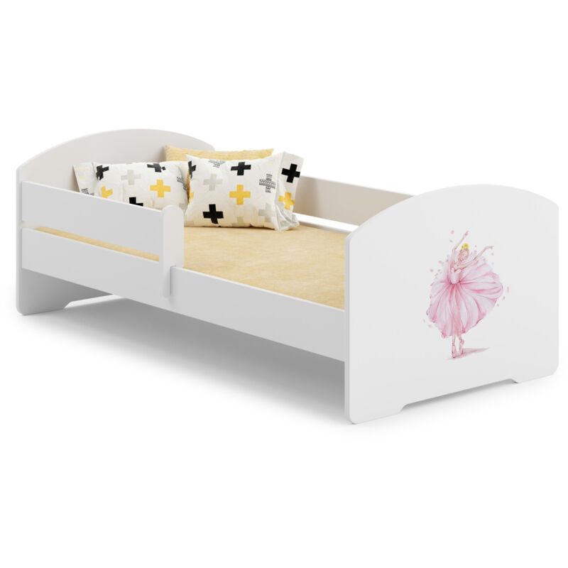 foto del prodotto letto per bambini luk 140x70 con disegno principessa con corona