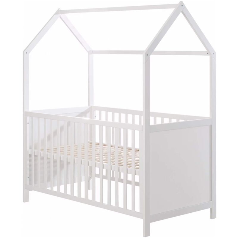foto del prodotto letto per bambini rebecca mobili seben 154,5x142,5x74,5 pino bianco marrone chiaro scandinavo