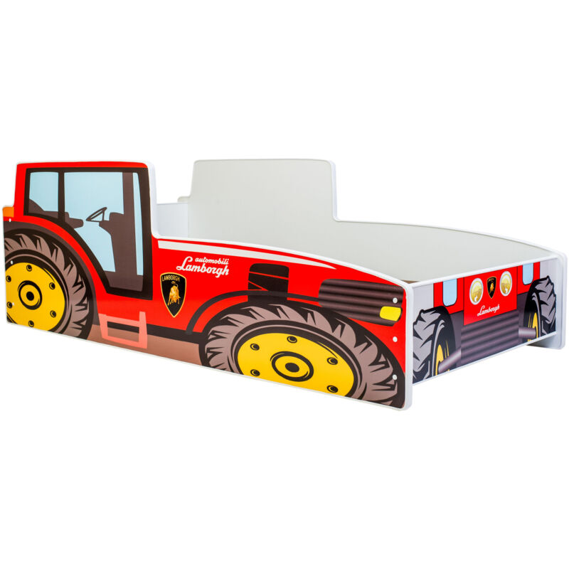 foto del prodotto letto per bambini trattore rosso 140x70