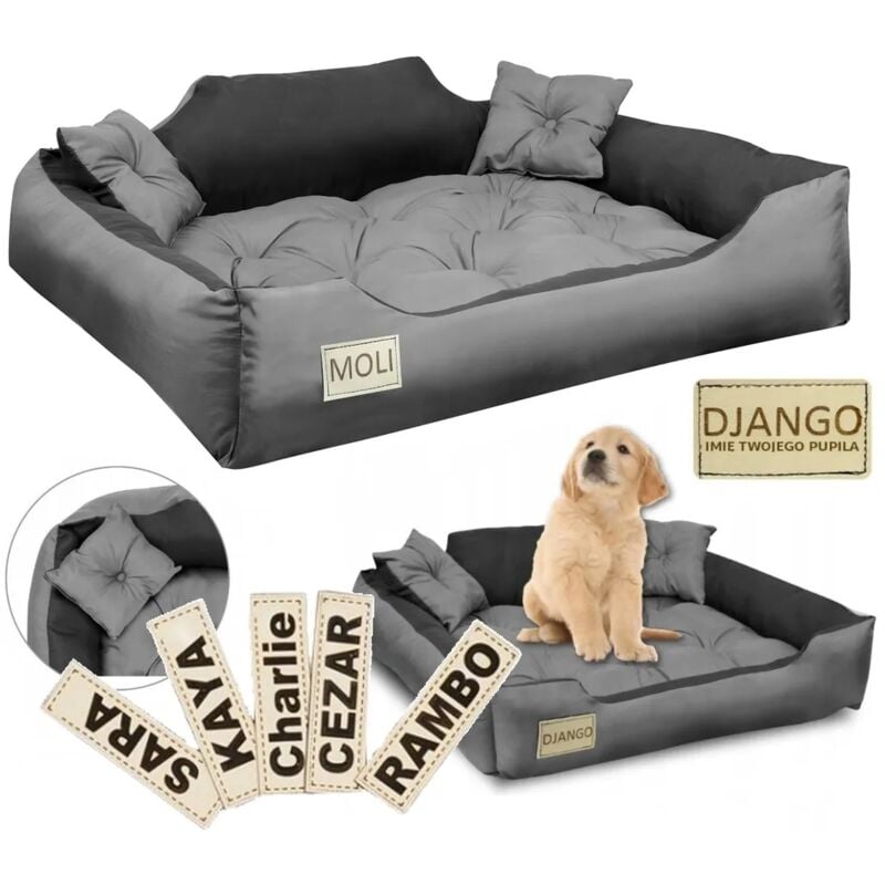 foto del prodotto letto per cani, box, 75x65 cm, personalizzato, grigio