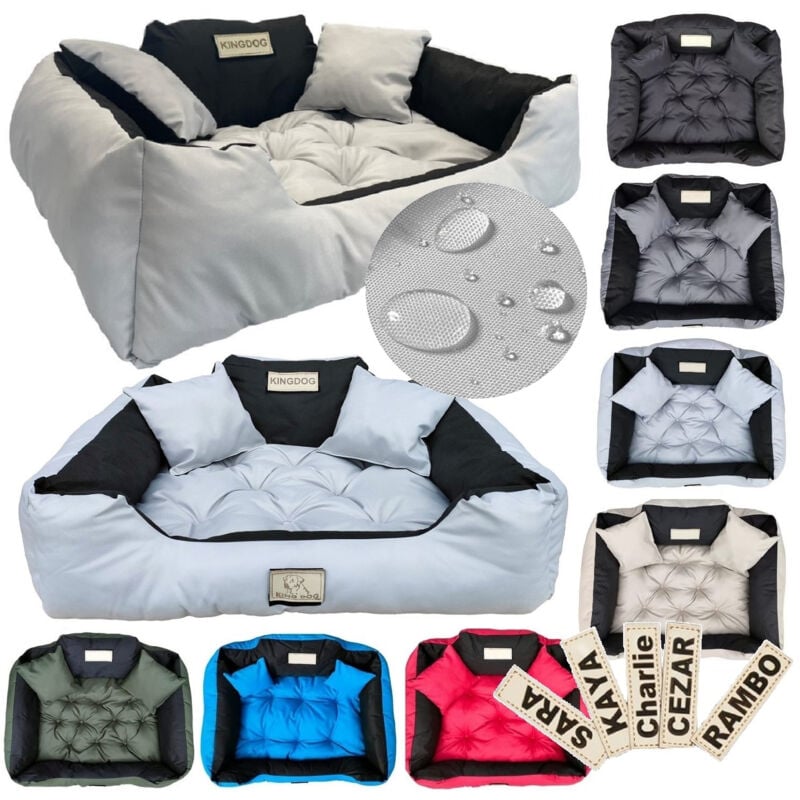 foto del prodotto letto per cani box kingdog 145x115 cm personalizzato impermeabile grigio chiaro
