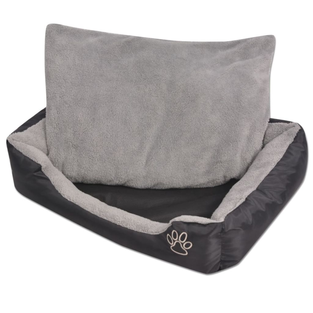 foto del prodotto letto per cani con cuscino imbottito 50 cm nero