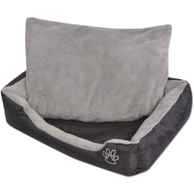 foto del prodotto letto per cani con cuscino imbottito 90 cm nero