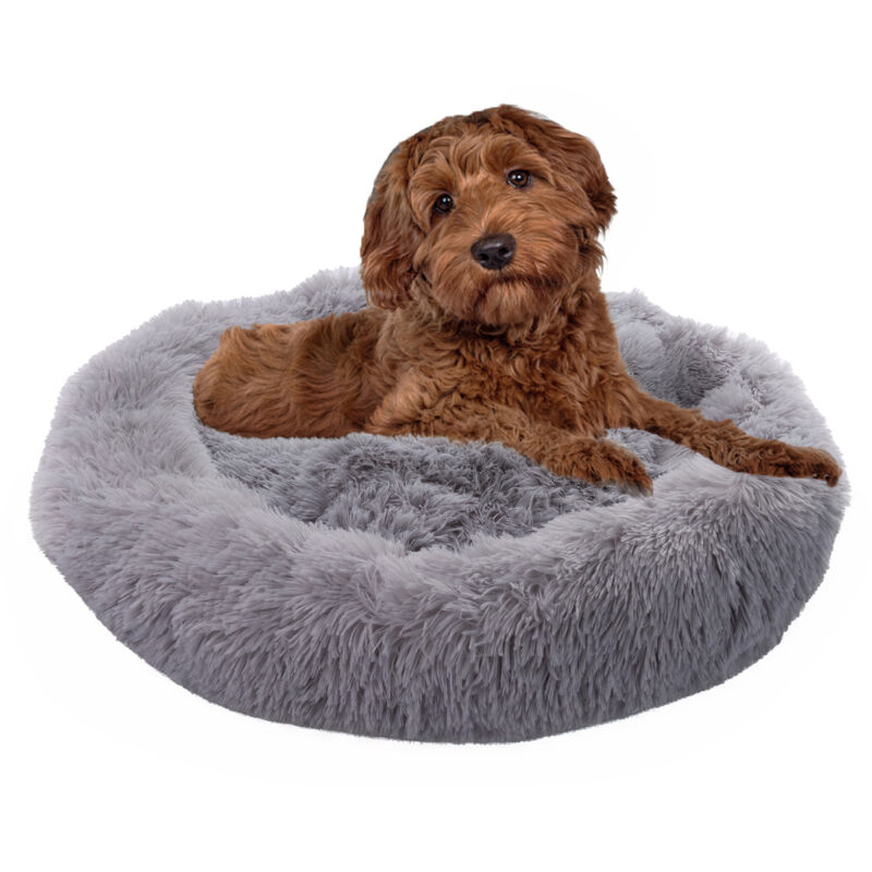 foto del prodotto letto per cani per gatti soffice cuscino divano coperta cestino per cani grigio, 80 cm paco home