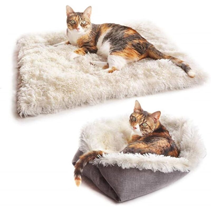 foto del prodotto letto per gatti e cani, 2 in 1 doppio uso, morbido, confortevole, caldo, cuscino per cani, nido per cuccioli, soffice cesto per gatti, migliora il
