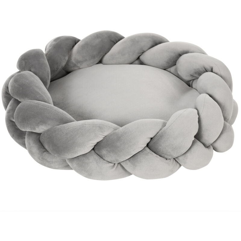 foto del prodotto letto per gatti e cani lavabile da interni con cuscino 55x14cm grigio pawhut