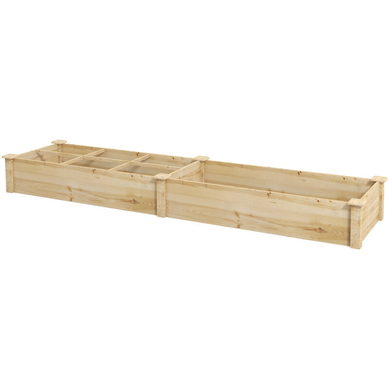 foto del prodotto letto per orto in legno con divisorio interno fondo aperto 237x60x25cm outsunny