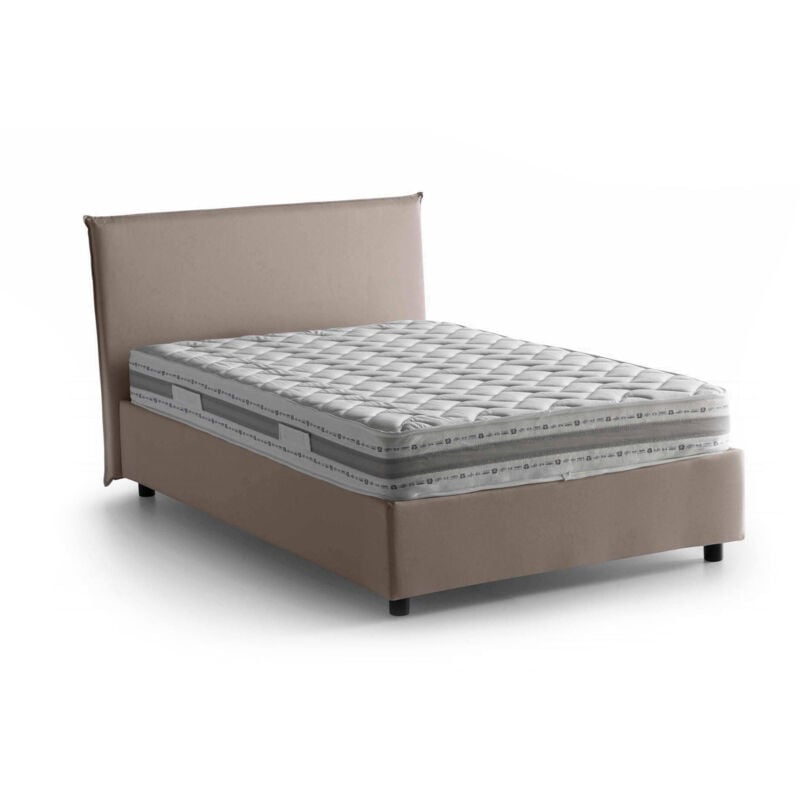foto del prodotto letto piazza e mezza alush, letto contenitore con rivestimento in tessuto, 100 made in italy, apertura frontale, con materasso cm 120x190 incluso,