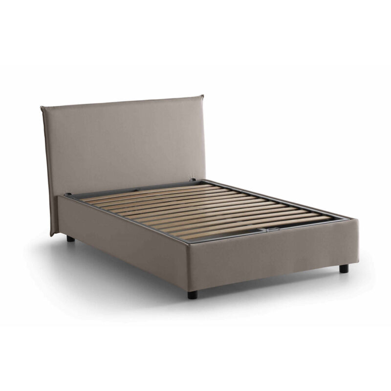 foto del prodotto letto piazza e mezza anyta, letto contenitore con rivestimento in tessuto, 100 made in italy, apertura frontale, adatto per materasso cm 120x190,