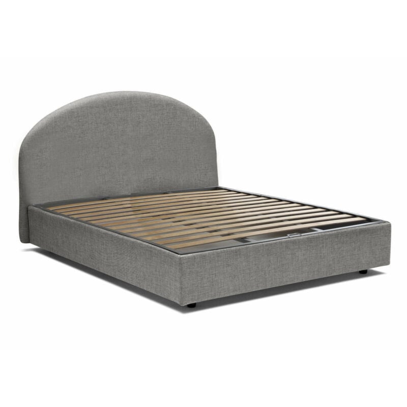 foto del prodotto letto piazza e mezza concetta, letto contenitore con rivestimento in tessuto, 100 made in italy, apertura frontale, adatto per materasso cm 120x190,