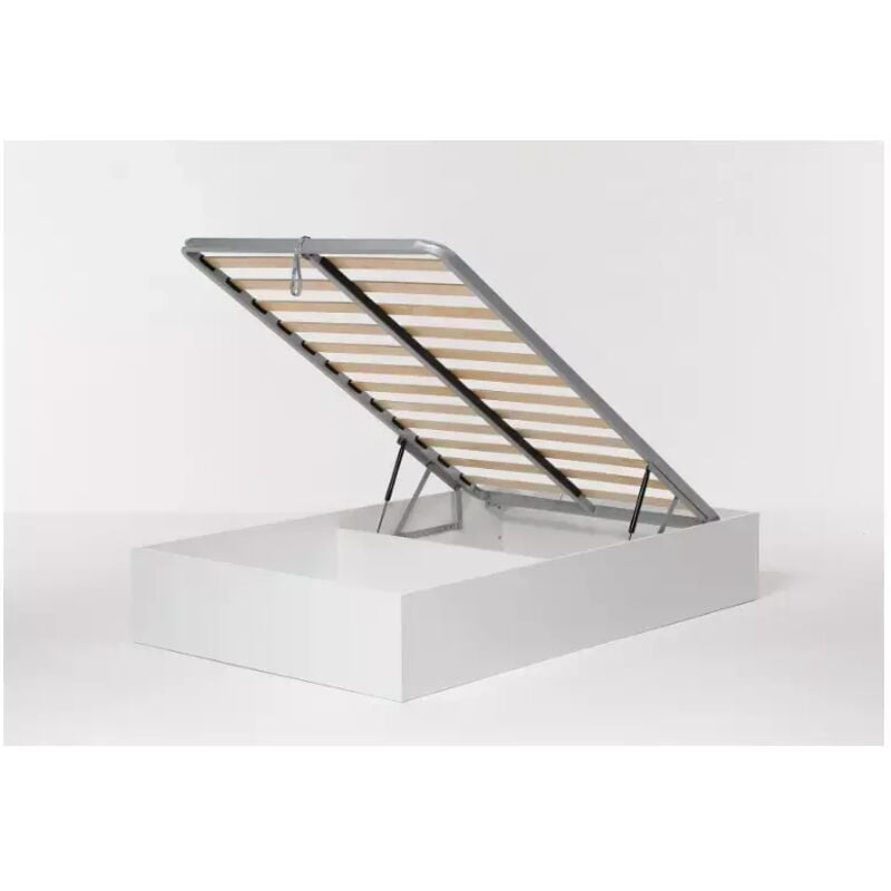 foto del prodotto letto piazza e mezza contenitore bed box bianco 120x190 cm