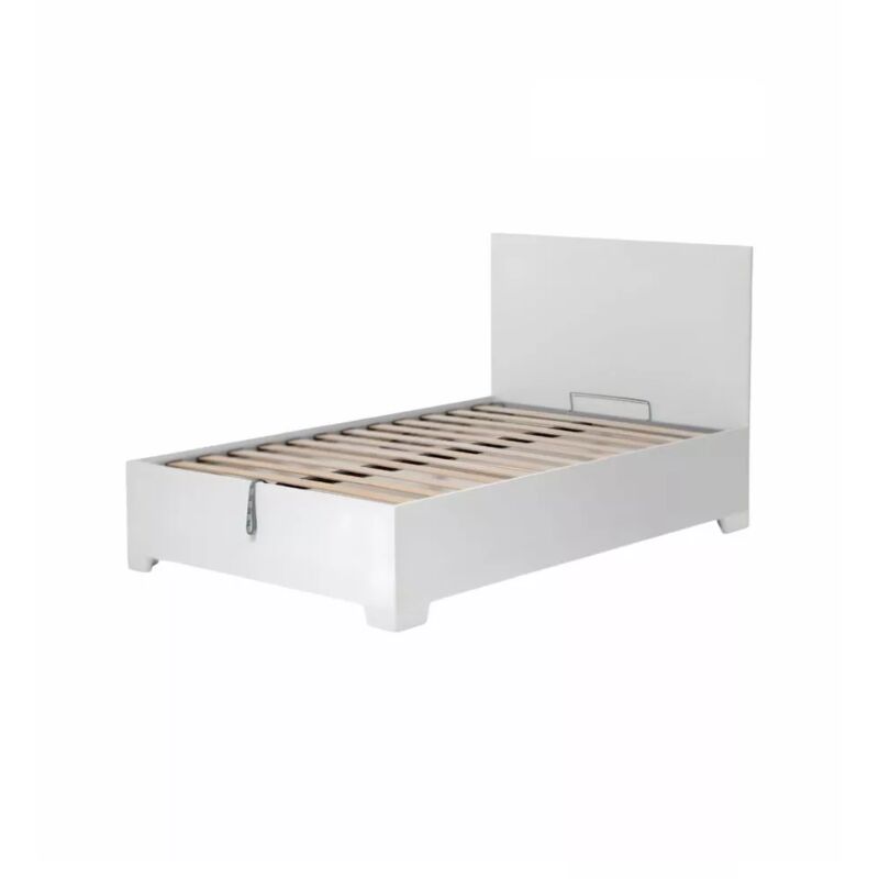 foto del prodotto letto piazza e mezza contenitore con piedini hi box bianco 120x190 cm