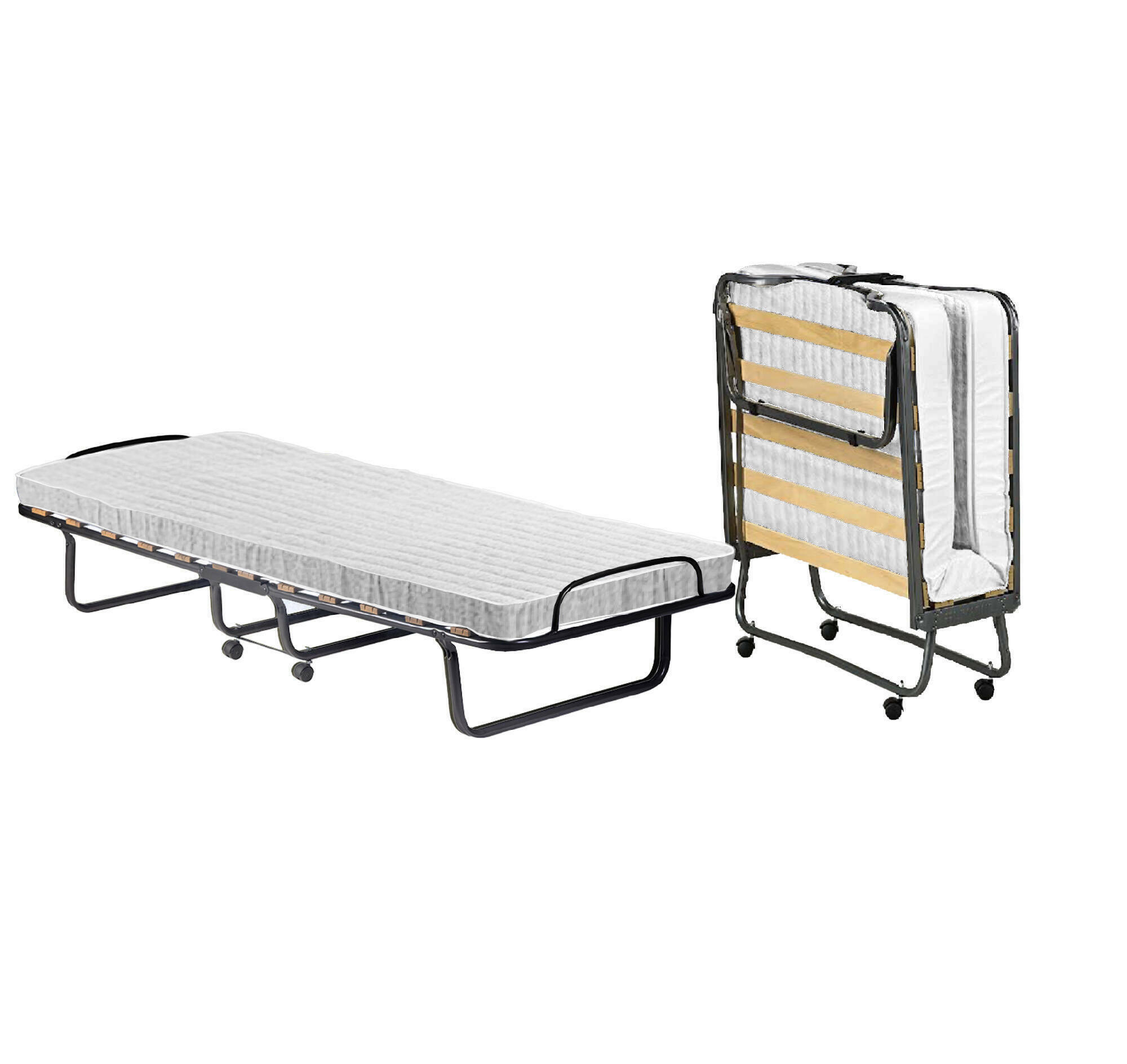 foto del prodotto letto pieghevole tellus, brandina con rete 12 doghe, materasso incluso, lettino salvaspazio, 100 made in italy, 80x190h37 cm, custodia protettiva su richiesta
