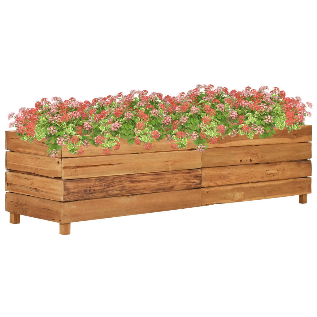 foto del prodotto letto rialzato 150x40x38 cm legno di teak di recupero e acciaio cod mxl 66851