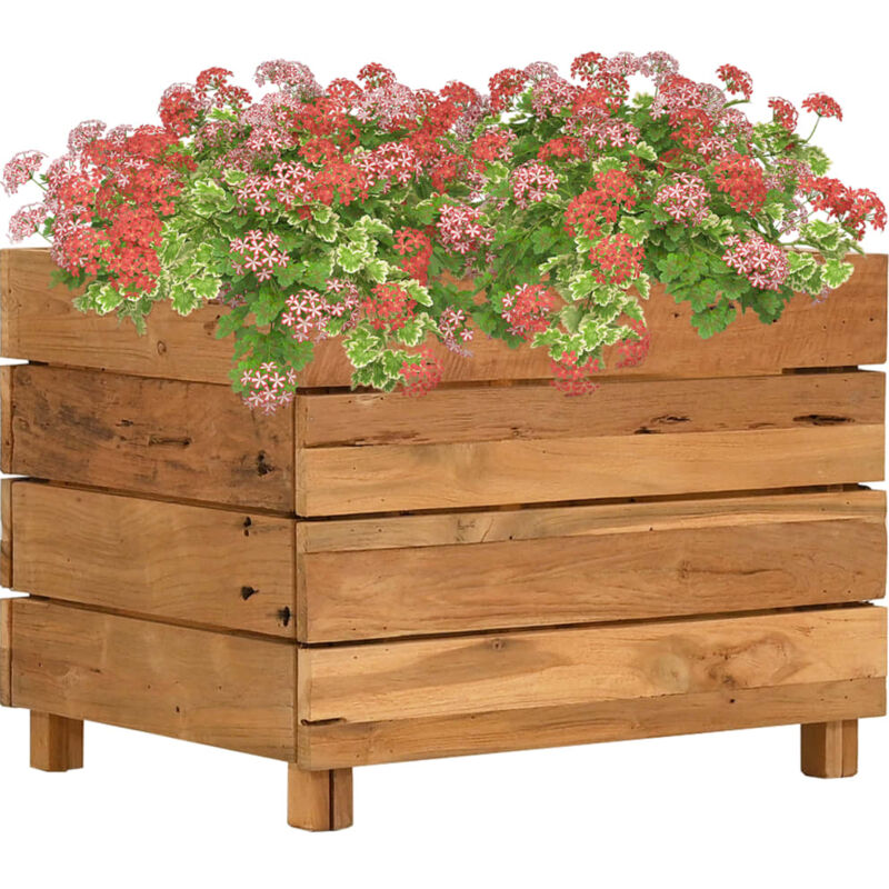 foto del prodotto letto rialzato 50x40x38 cm legno di teak di recupero e acciaio vidaxl
