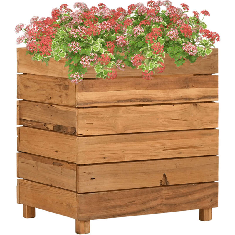 foto del prodotto letto rialzato 50x40x55 cm legno di teak di recupero e acciaio vidaxl