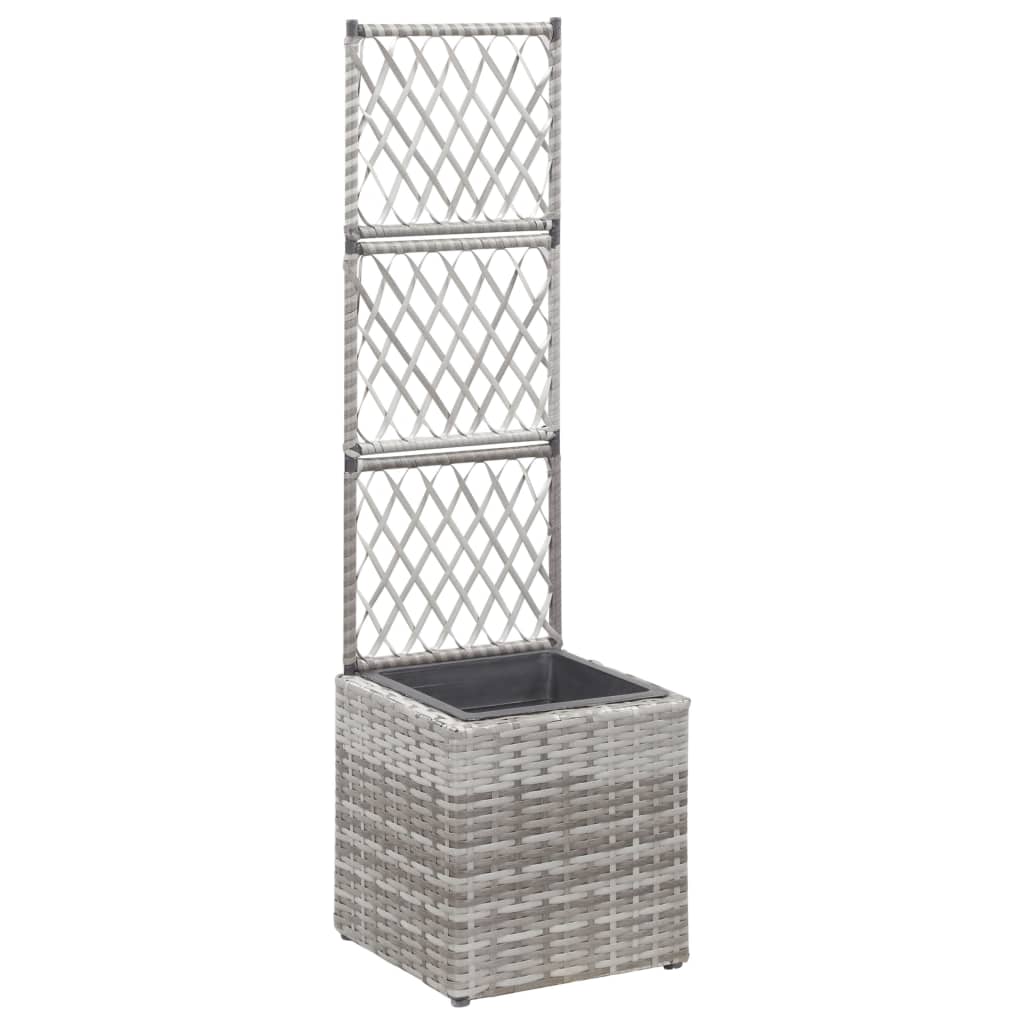 foto del prodotto letto rialzato a traliccio 1 vaso 30x30x107cm polyrattan grigio