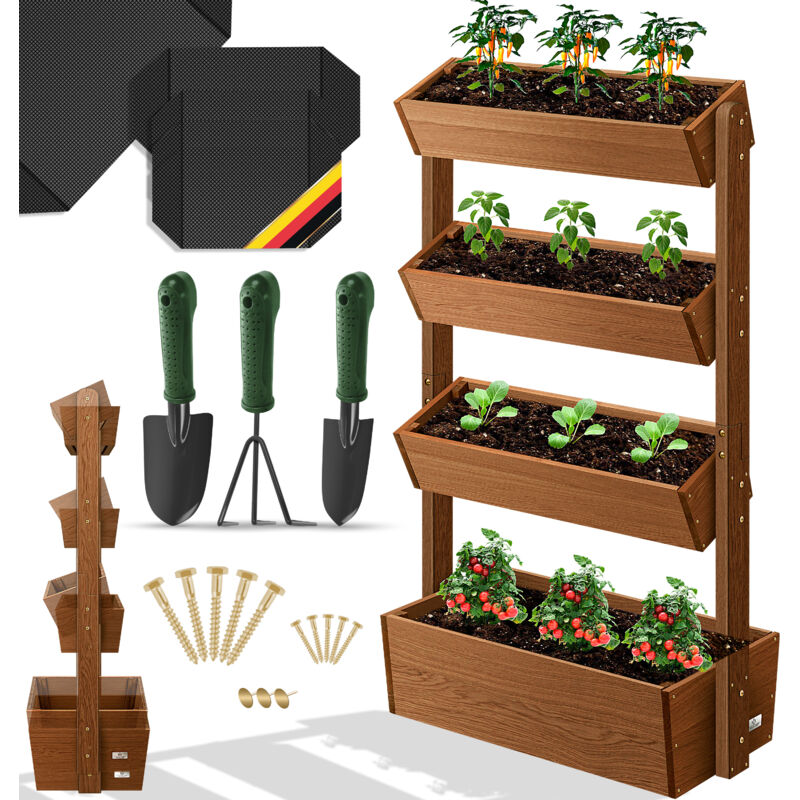 foto del prodotto letto rialzato con gradini premium fioriera scale di piantagione letto di verdure letto di erbe piantatrice telaio freddo letto di fiori fioriera