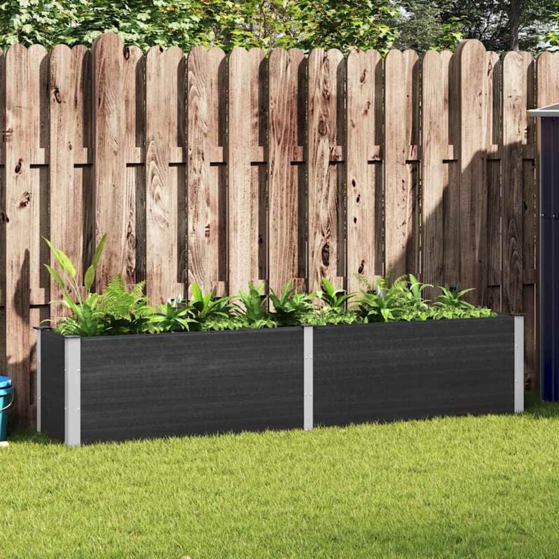 foto del prodotto letto rialzato da giardino 250x50x54 cm in wpc grigio cod mxl 66814
