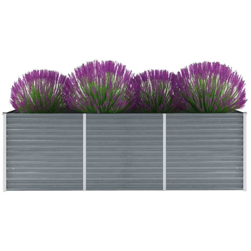 foto del prodotto letto rialzato da giardino acciaio zincato 240x80x77 cm grigio vidaxl