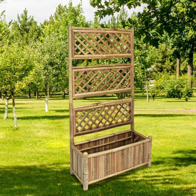 foto del prodotto letto rialzato da giardino con graticcio in bamb 70 cm vidaxl