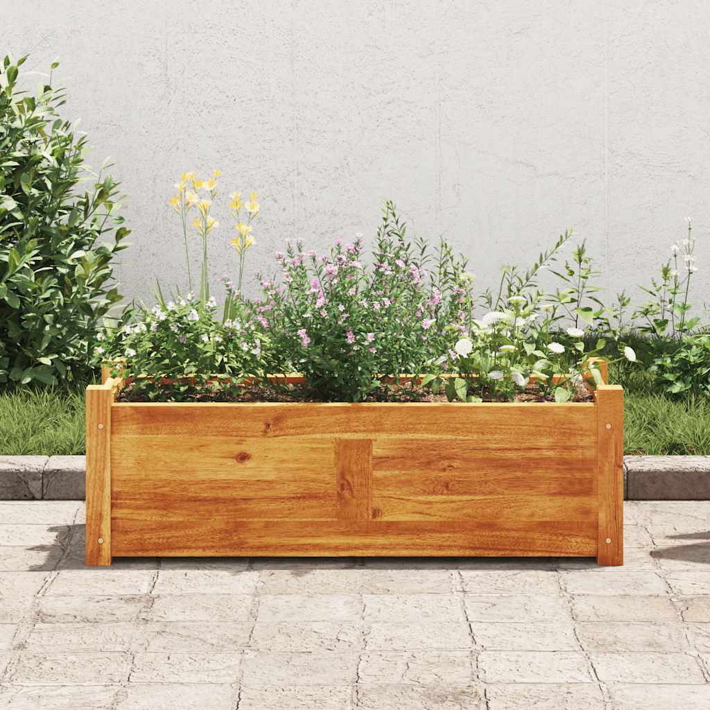 foto del prodotto letto rialzato da giardino in legno di acacia 76x27,6x25 cm
