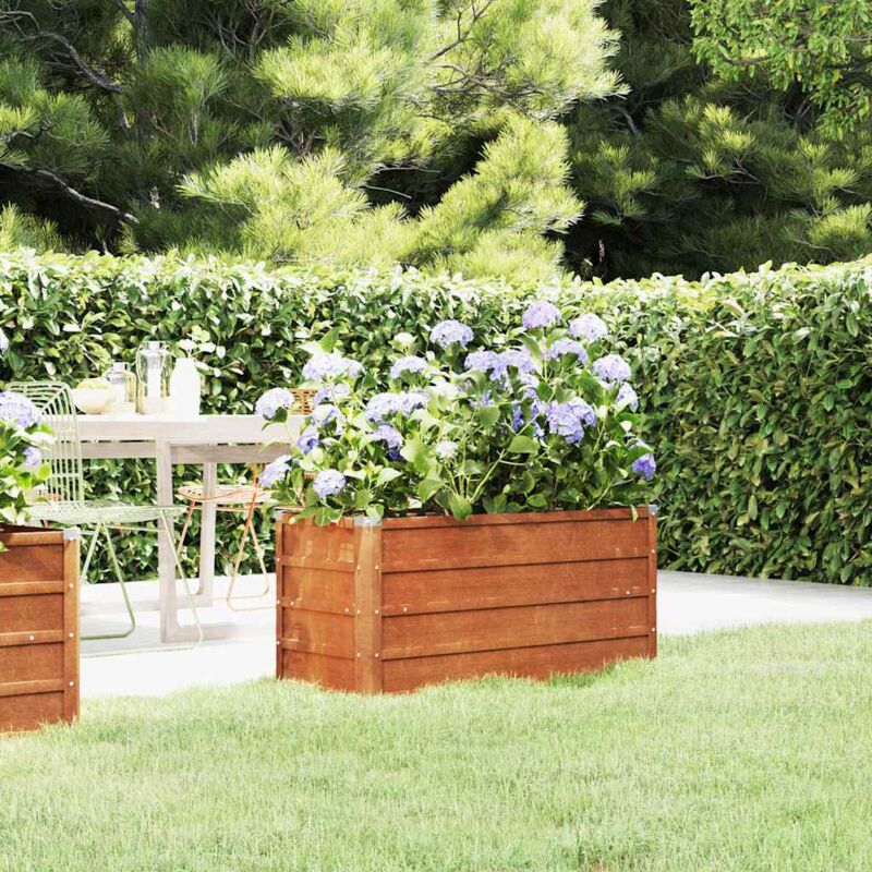 foto del prodotto letto rialzato da giardino ruggine 100x40x45 cm acciaio corten vidaxl