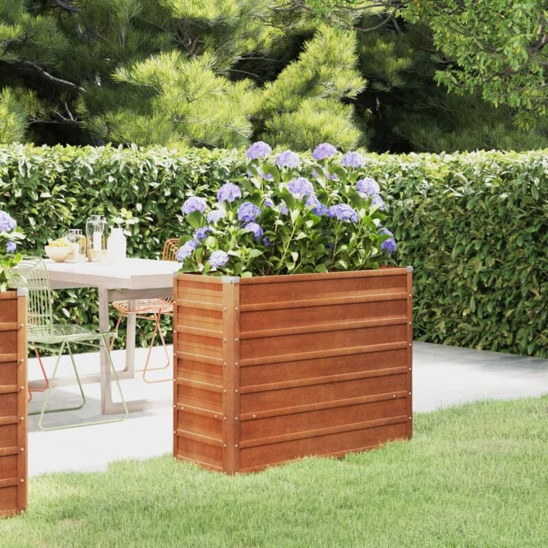 foto del prodotto letto rialzato da giardino ruggine 100x40x77 cm acciaio corten vidaxl
