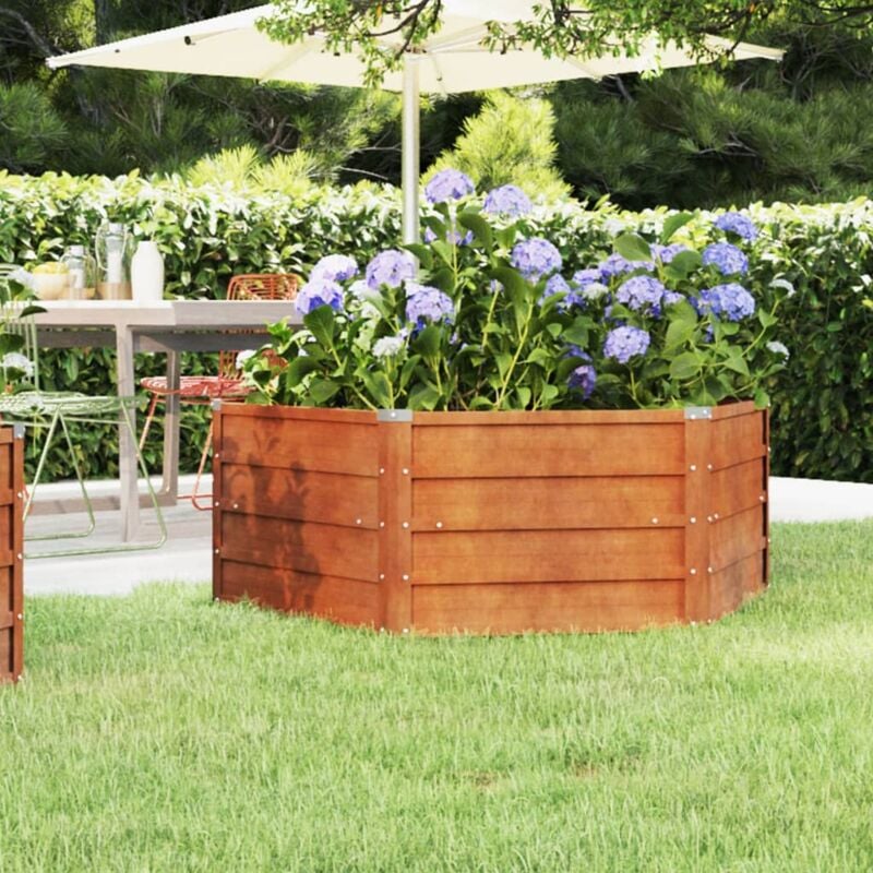 foto del prodotto letto rialzato da giardino ruggine 129x129x45 cm acciaio corten vidaxl