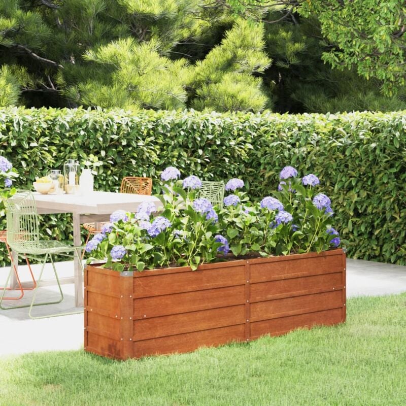 foto del prodotto letto rialzato da giardino ruggine 160x40x45 cm acciaio corten vidaxl