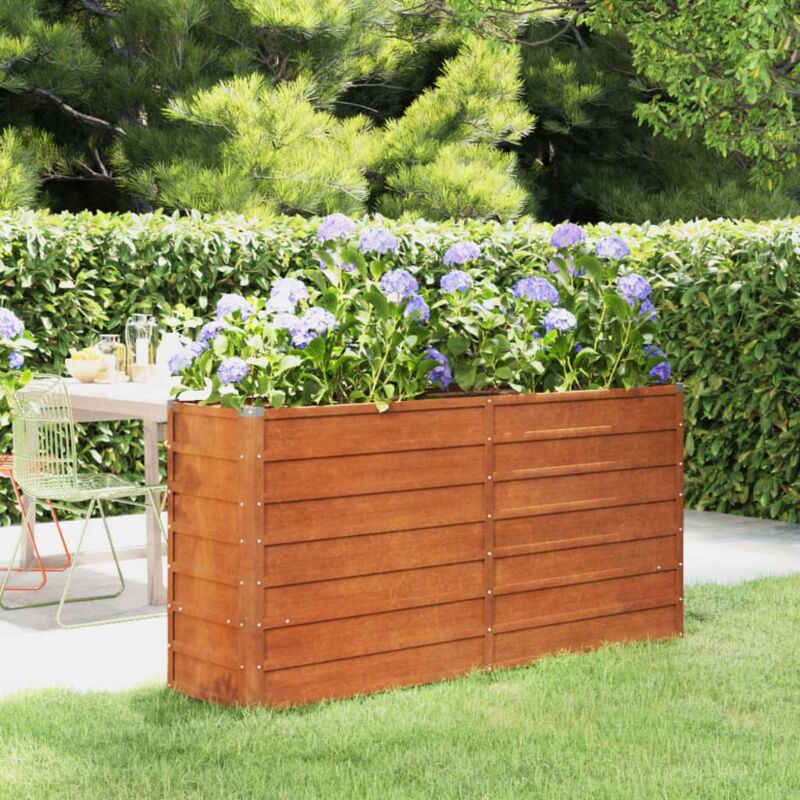 foto del prodotto letto rialzato da giardino ruggine 160x40x77 cm acciaio corten vidaxl