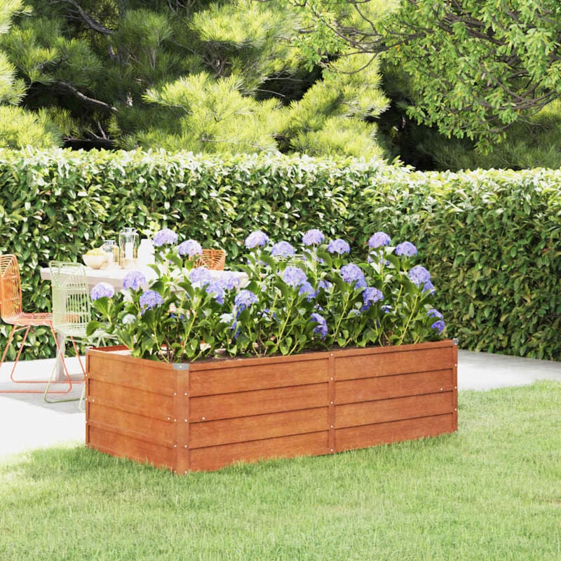 foto del prodotto letto rialzato da giardino ruggine 160x80x45 cm acciaio corten vidaxl
