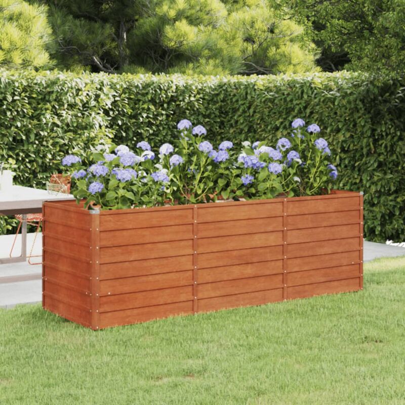 foto del prodotto letto rialzato da giardino ruggine 240x80x77 cm acciaio corten vidaxl