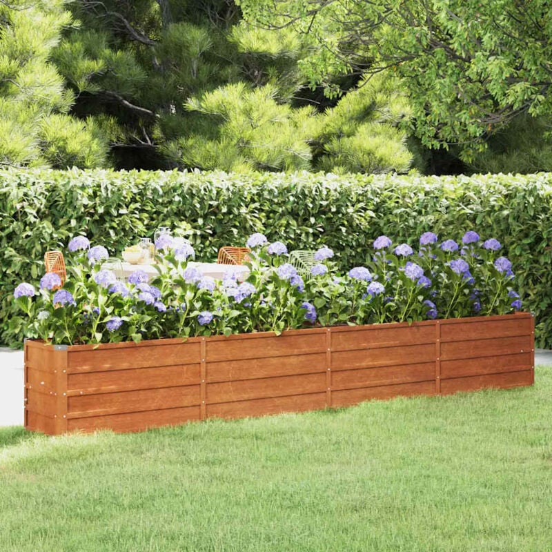 foto del prodotto letto rialzato da giardino ruggine 320x40x45 cm acciaio corten vidaxl