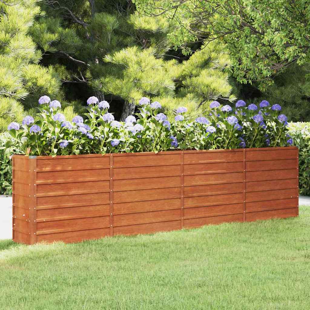 foto del prodotto letto rialzato da giardino ruggine 320x40x77 cm acciaio corten