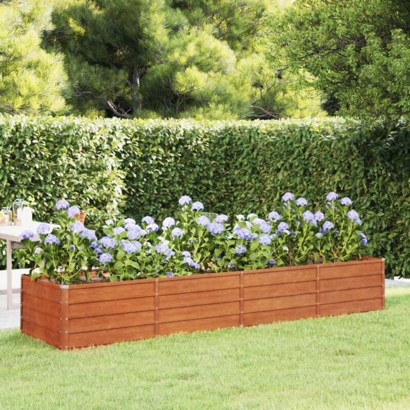foto del prodotto letto rialzato da giardino ruggine 320x80x45 cm acciaio corten vidaxl