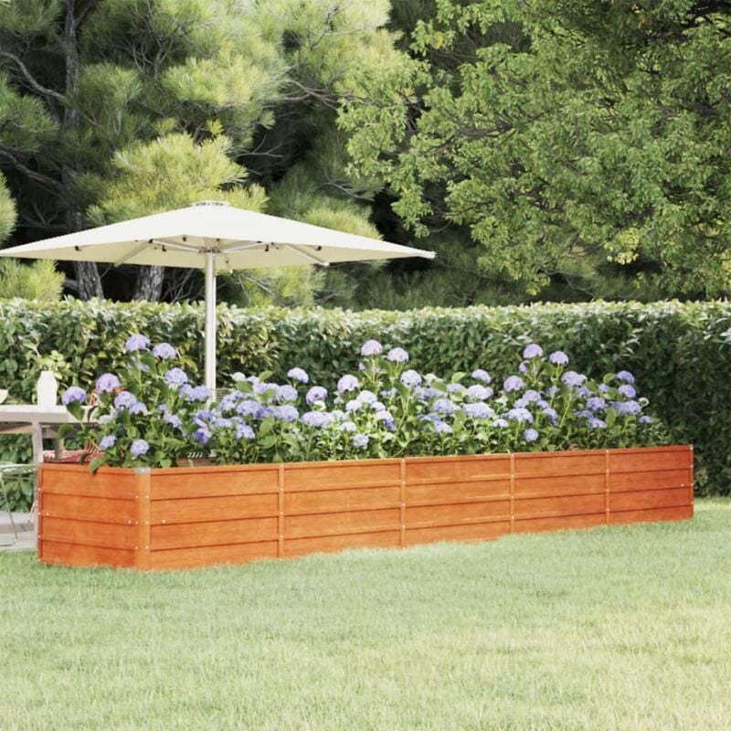 foto del prodotto letto rialzato da giardino ruggine 400x80x45 cm acciaio corten vidaxl