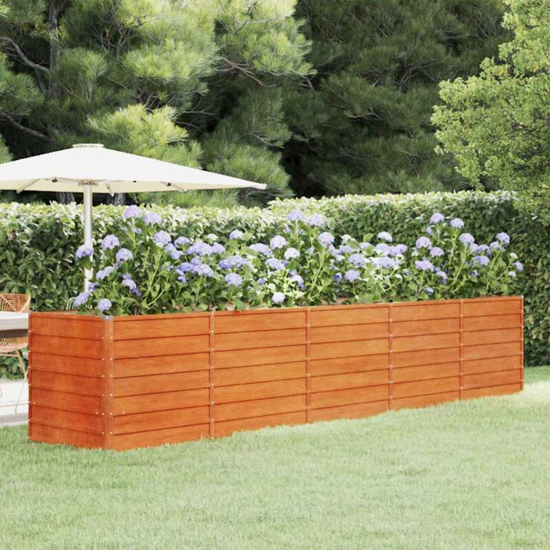 foto del prodotto letto rialzato da giardino ruggine 400x80x77 cm acciaio corten vidaxl