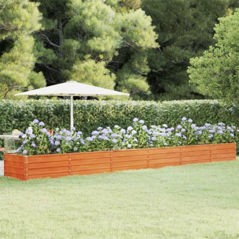 foto del prodotto letto rialzato da giardino ruggine 600x80x45 cm acciaio corten vidaxl